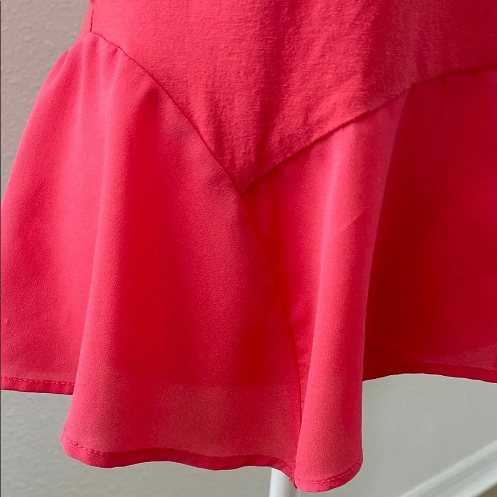 Women's Peachy Pink Peplum Top - Picture 3 of 7